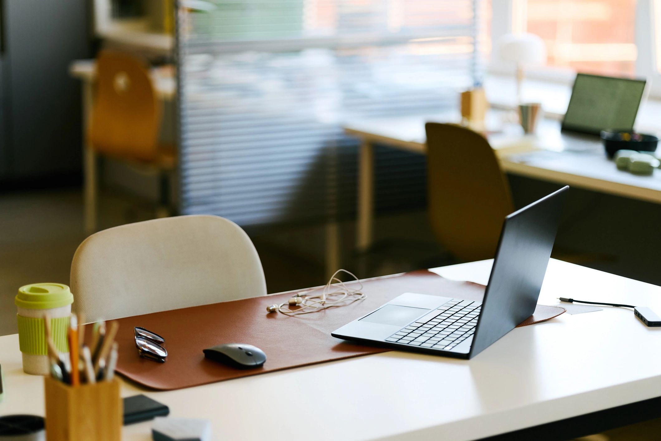 Modern laptop workspace with everyday technology